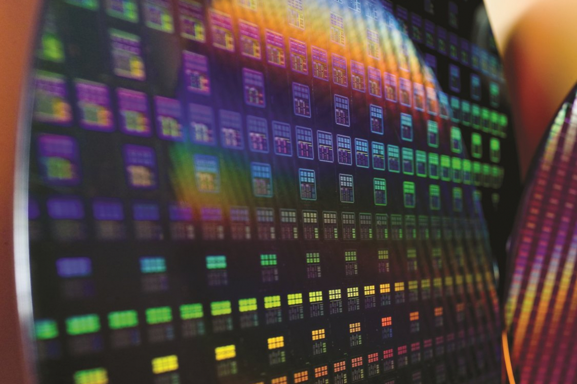 Blick auf einen prozessierten Wafer von TSMC Bild: