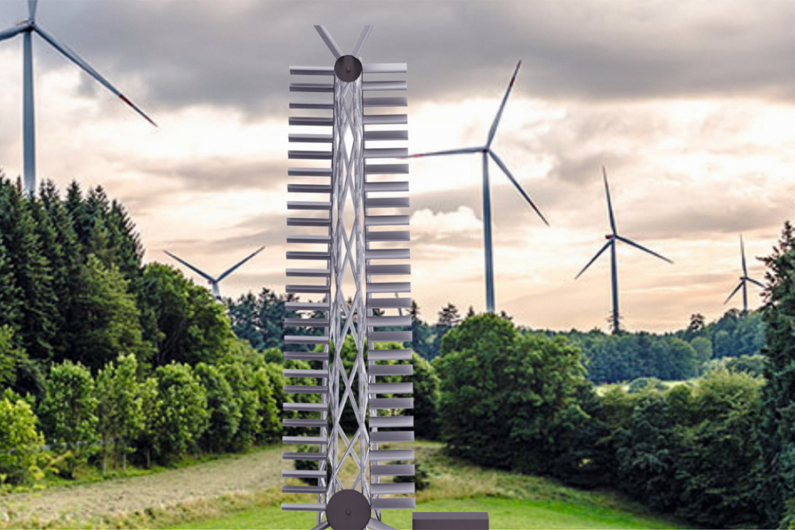 Eine einzige 3D Wind Device-Anlage könne 20 bis 40 herkömmliche Windräder ersetzen. In Deutschland allein wären nur 760 bis 1.520 dieser Anlagen nötig, um die Strommenge von 30.500 herkömmlichen Windrädern zu erzeugen - (Foto: Smart Energy Token)