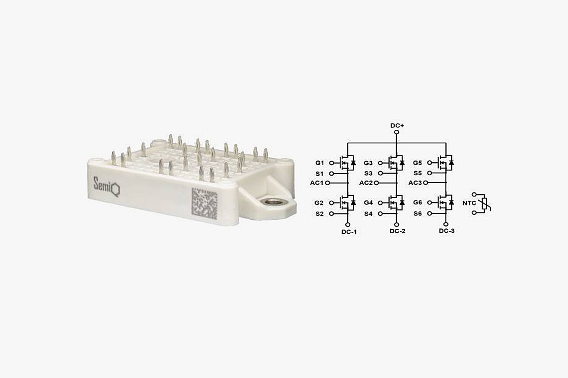1.200-V-Siliziumkarbid-Dreiphasen-MOSFET-Brücke
