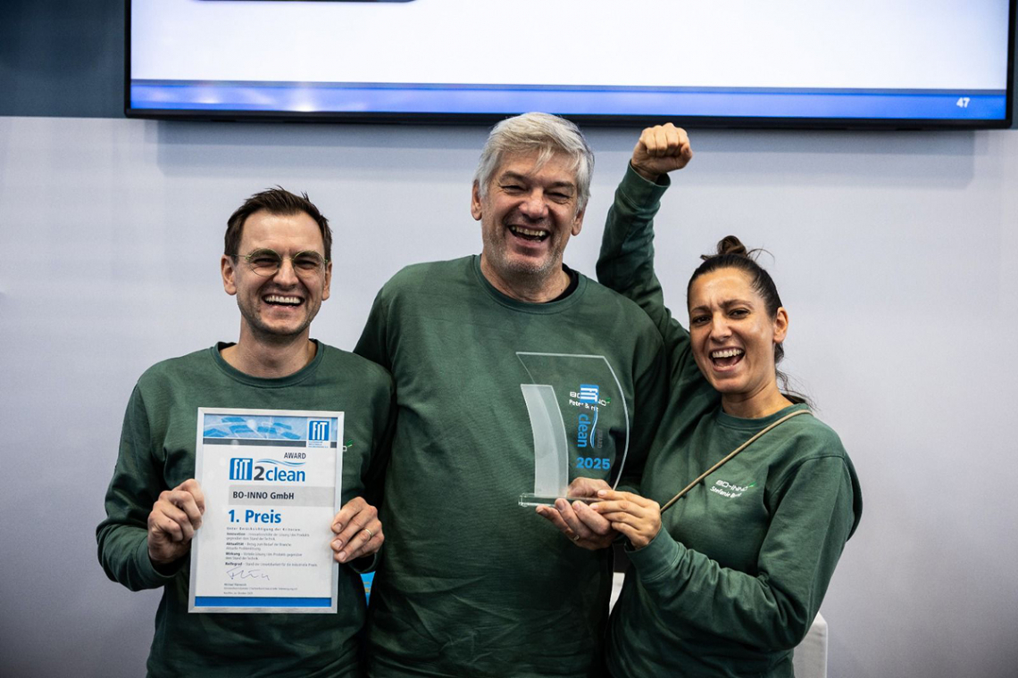 Große Freude bei Bo-Inno über die Auszeichnung mit dem Fit2clean-Award 2025 (Foto: FiT)