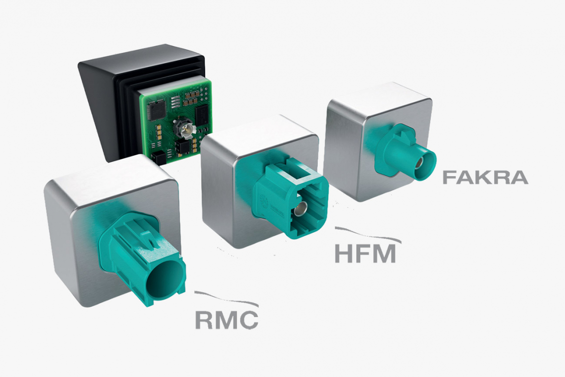 Modulare Kameraverbindungen mit flexiblen Koaxial-Schnittstellen FAKRA, HFM und RMC