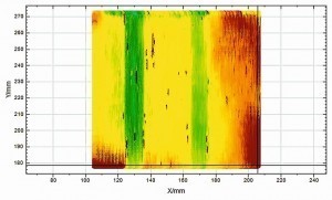 Abb. 9: Fluoreszenzmessung der Edelstahlplatte