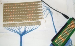 Abb. 1: Funktionsmuster der gedruckten Leiterstrukturen und LED mit Steuerung [5]