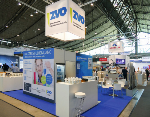 Stand des ZVO, der mit einem Gemeinschaftsstand mit rund 60 Unternehmen der Branche auf der Messe vertreten war