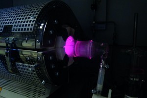 Abb. 2: Laborversuchsstand am Fraunhofer IKTS zur Abtrennung von Schwermetallen bei der Klärschlammverbrennung