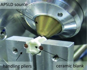 Fig. 3: Fully automatic production system for 3D APSLD coatings of ceramic blanks