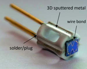 Fig. 4: Prototype of high temperature pressure sensor packaging produced by using APSLD