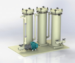 3-stufiges Serfilco-SerPure-System f.d. Anwendung v. CeraMol-Filter-Medien