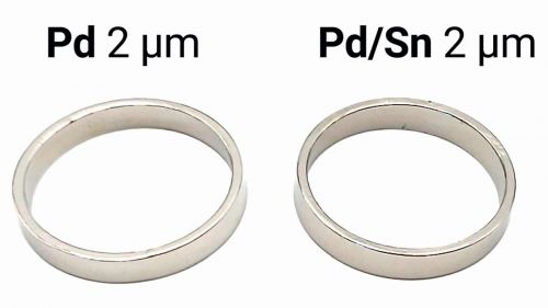 Abb. 10: Vergleich der Korrosionstests Pd und PdSn