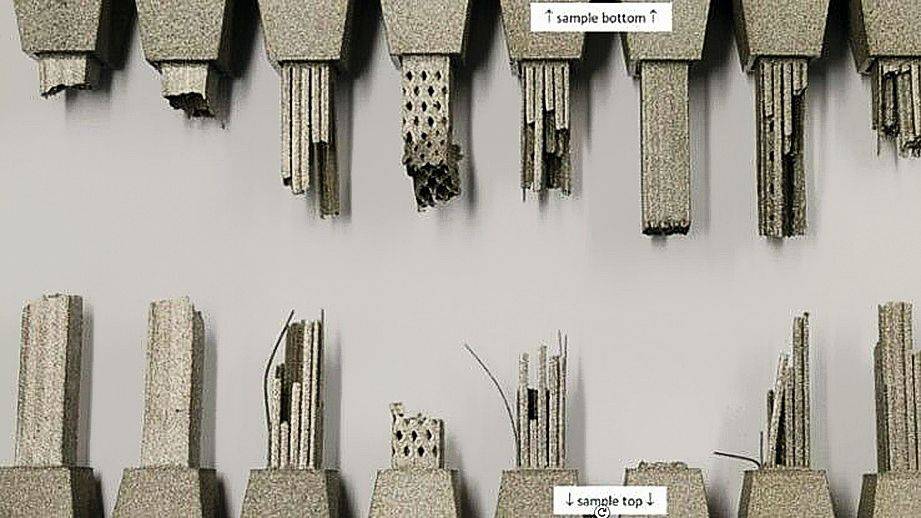 Beispielhafte Aufbau-Strategien für großvolumige Bauteilgeometrien am Beispiel eines modifizierten Handgriffsegments. Die Geometrie wurde für den WAAM-Prozess (Wire Arc Additive Manufacturing) angepasst - (Foto: Fotec)