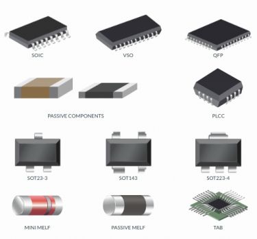 Abb. 2: Typische aktive und passive SMD-Bauelemente