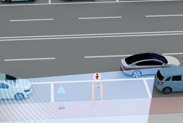 Abb. 3: Autonomes Einparken – der Blick zur Seite hier mit dem Seyond ‚Robin W‘ Abb. 3: Autonomes Einparken – der Blick zur Seite hier mit dem Seyond ‚Robin W‘