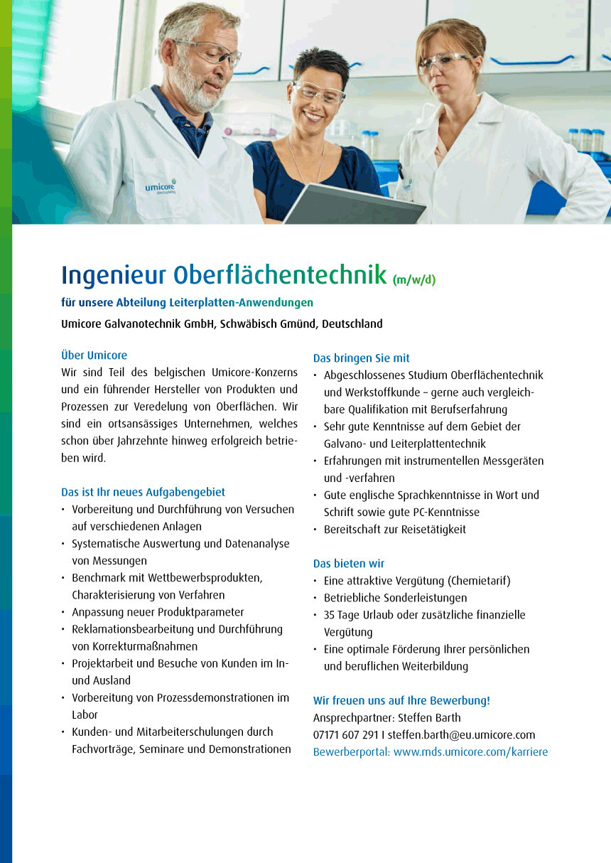 Anzeige Ingenieur Oberflaechentechnik TP 2022 Web