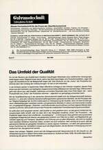 Das Umfeld der Qualität