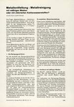 Metallentfettung – Metallreinigung mit wäßrigen Medien oder mit chlorierten Kohlenwasserstoffen?