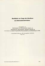 Merkblatt zur Frage der Abwässer aus Galvanisierbetrieben