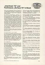 „Interfinish ’72“ und Fachmesse „Surface 72“ in Basel