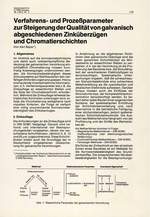 Verfahrens- und Prozeßparameter zur Steigerung der Qualität von galvanisch abgeschiedenen Zinküberzügen und Chromatierschichten