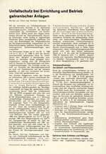 Unfallschutz bei Errichtung und Betrieb galvanischer Anlagen