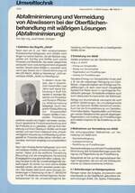 Abfallminimierung und Vermeidung von Abwässern bei der Oberflächenbehandlung mit wäßrigen Lösungen (Abfallminimierung)