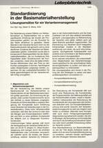 Standardisierung in der Basismaterialherstellung