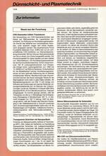 Zur Info - Dünnschicht- und Plasmatechnik 04/1998