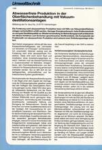 Abwasserfreie Produktion in der Oberflächenbehandlung mit Vakuumdestillationsanlagen