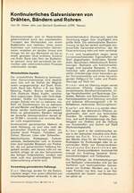 Kontinuierliches Galvanisieren von Drähten, Bändern und Rohren