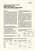 Technisch-wissenschaftlicher Stand der Abscheidung von Zink und seinen Legierungen