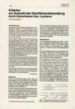 Kriterien zur Auswahl der Oberflächenbehandlung durch Galvanisieren bzw. Lackieren