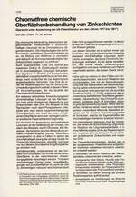 Chromatfreie chemische Oberflächenbehandlung von Zinkschichten