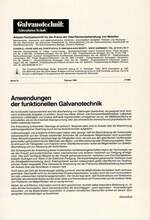 Anwendungen der funktionellen Galvanotechnik