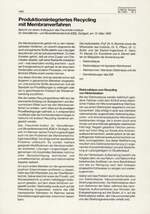Produktionsintegriertes Recycling mit Membranverfahren