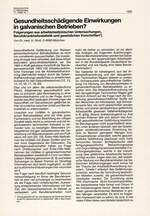 Gesundheitsschädigende Einwirkungen in galvanischen Betrieben?