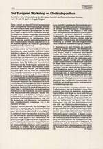 2nd European Workshop on Electrodeposition