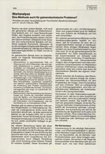 Wertanalyse
Eine Methode auch für galvanotechnische Probleme?