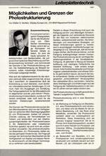 Möglichkeiten und Grenzen der Photostrukturierung