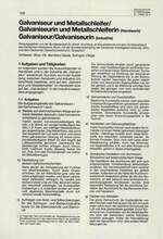 Galvaniseur und Metallschleifer / Galvaniseurin und Metailschleiferin (Handwerk) Galvaniseur/Galvaniseurin (Industrie)