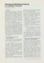 Chemische Metallabscheidung aus wäßrigen Lösungen