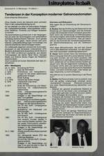 Tendenzen in der Konzeption moderner Galvanoautomaten