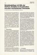 Nickelbadpflege mit Hilfe der UV/H2O2-Oxidation in Kombination mit einer mechanischen Trennstufe