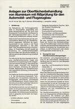 Anlagen zur Oberflächenbehandlung von Aluminium mit Rißprüfung für den Automobil- und Flugzeugbau