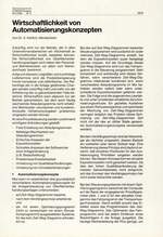 Wirtschaftlichkeit von Automatisierungskonzepten