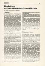 Abscheidung von korrosionsfesten Chromschichten