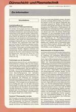 Zur Info - Dünnschicht- und Plasmatechnik 06/1998