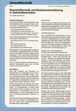 Raumlufttechnik und Emissionsminderung in Galvanikbetrieben