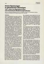 Innere Spannungen in galvanischen Überzügen