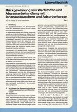 Rückgewinnung von Wertstoffen und Abwasserbehandlung mit Ionenaustauschern und Adsorberharzen – Teil 1