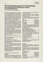 Ein Computerprogramm in Turbo Pascal zur Anwendung der Faradayschen Gesetze in der Galvanotechnik