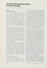 Die Oberflächenbehandlung mit Edelmetallen